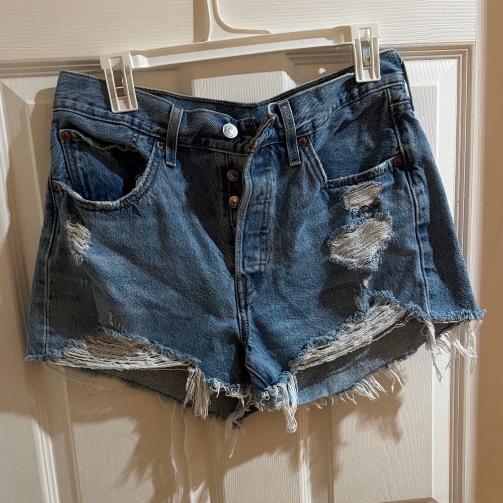 Levi's Distressed Women’s Blue Jean Shorts Size 30